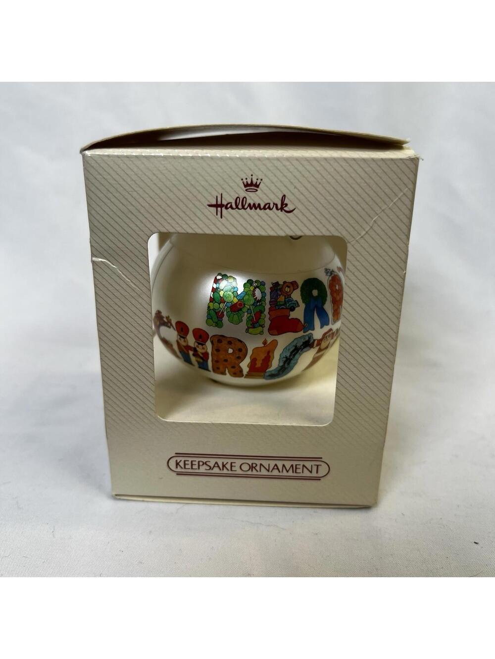 Vintage 1984 Hallmark Ornament Christmas Love - Glass Ball Keepsake Tree Trimmer